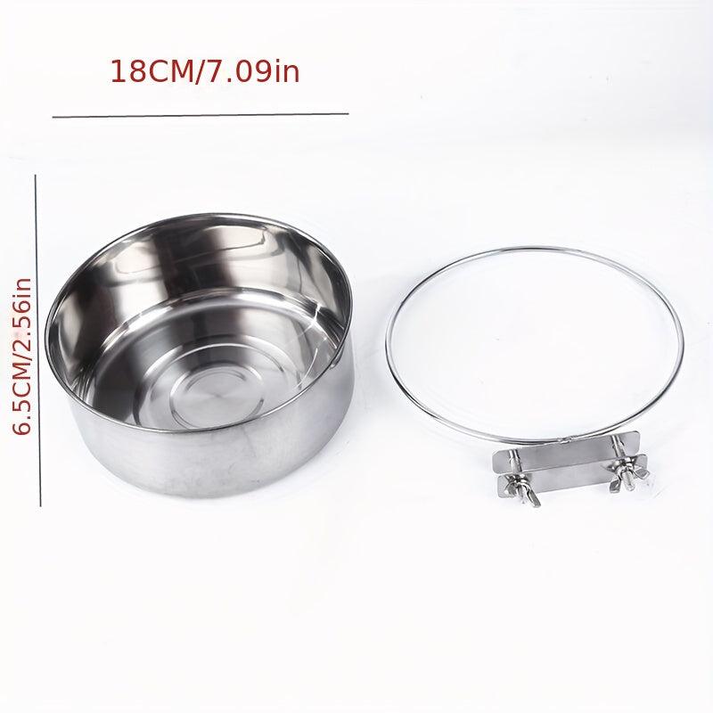 Stainless Steel Dog Food Bowl Water Bowl Detachable Cage Feeder