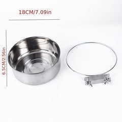 Stainless Steel Dog Food Bowl Water Bowl Detachable Cage Feeder