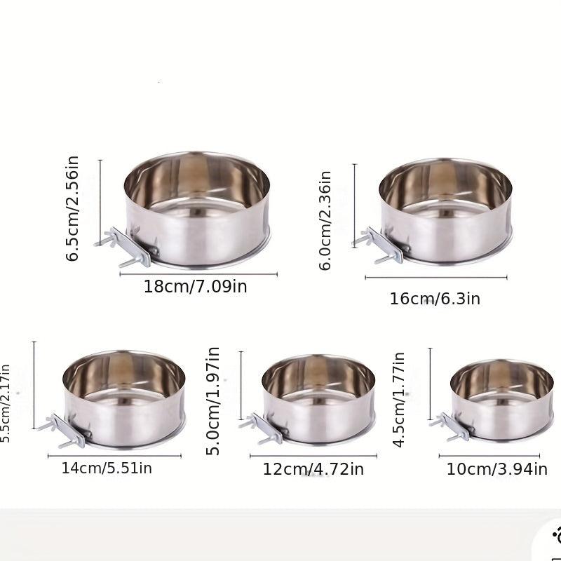 Stainless Steel Dog Food Bowl Water Bowl Detachable Cage Feeder