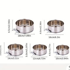 Stainless Steel Dog Food Bowl Water Bowl Detachable Cage Feeder