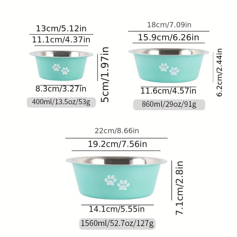 Non Slip Stainless Steel Pet Bowl for Dogs & Cats