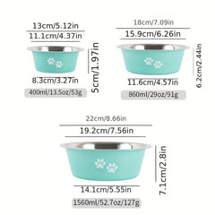 Non Slip Stainless Steel Pet Bowl for Dogs & Cats