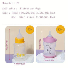 Pet Nursing Bottle Kit for Cats and Dogs Newborn Kitten Milk Feeder