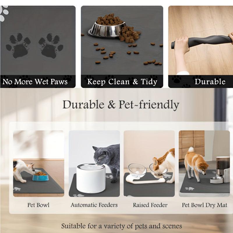 Pet Feeding Mat Absorbent Quick Dry No Spill Dog Food Mat