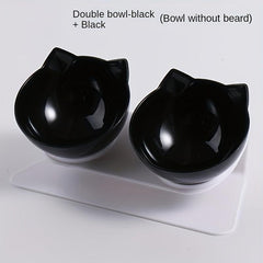 Elevated Double Cat Bowls Stand for Neck Protection