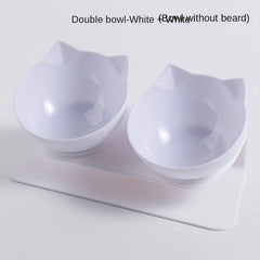 Elevated Double Cat Bowls Stand for Neck Protection