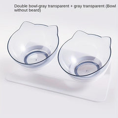 Elevated Double Cat Bowls Stand for Neck Protection