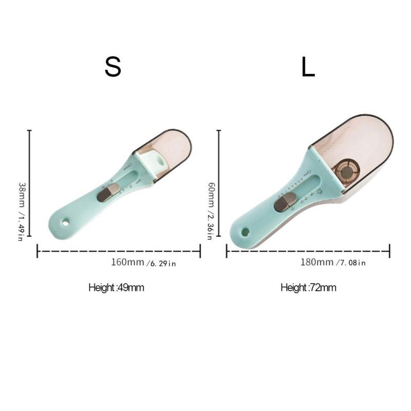 Adjustable Pet Food Spoon with Scales - Plastic Measuring Device