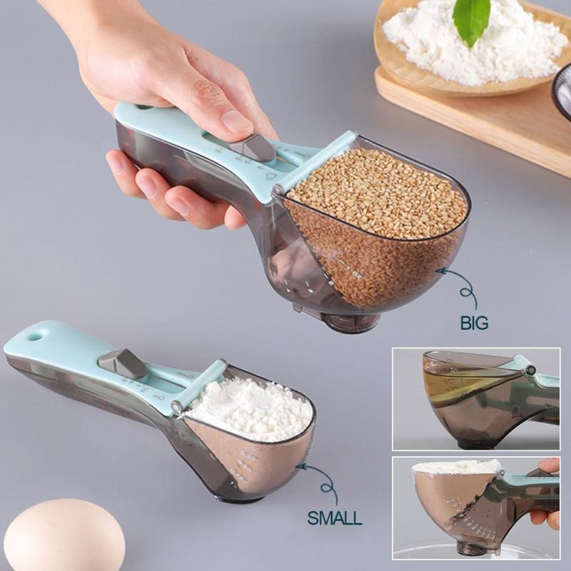 Adjustable Pet Food Spoon with Scales - Plastic Measuring Device