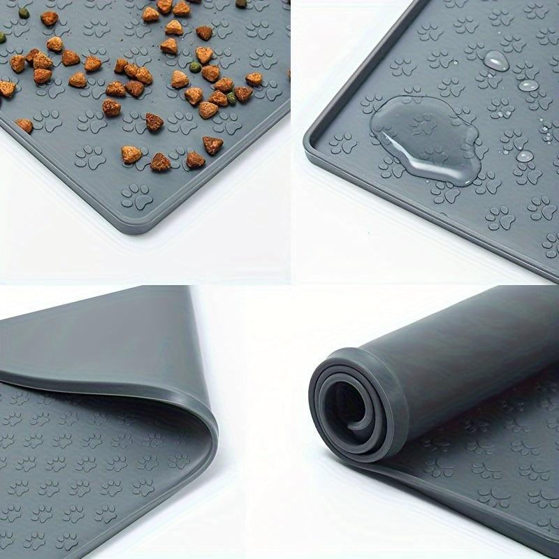 Silicone Non slip Pet Food Mat Easy To Wash Waterproof For Dog And Cat