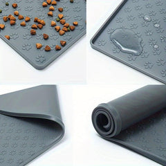 Silicone Non slip Pet Food Mat Easy To Wash Waterproof For Dog And Cat