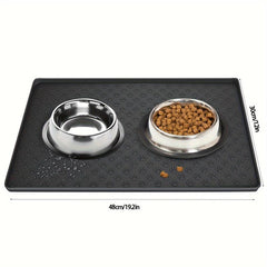 Silicone Non slip Pet Food Mat Easy To Wash Waterproof For Dog And Cat