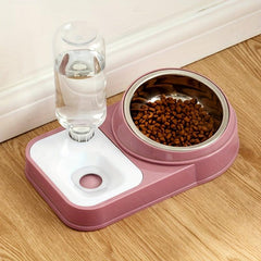 Automatic Cat Food & Water Dispenser Elevated Bowl