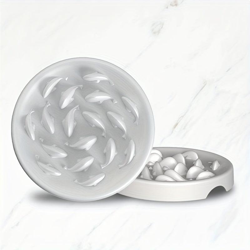Fish Decor Slow Feeder Cat Bowl Anti-choking Cat Food Bowl