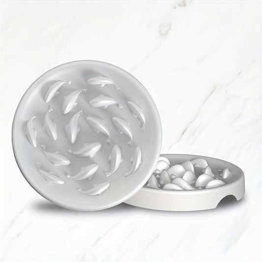 Fish Decor Slow Feeder Cat Bowl Anti-choking Cat Food Bowl