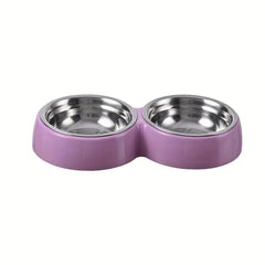 Pet Double Bowl Stainless Steel Food & Water Bowl Non-slip Stand