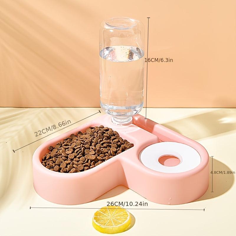Automatic Cat Water Dispenser Cat Feeder Bowl 2 In 1 Plastic Anti Overturning