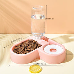 Automatic Cat Water Dispenser Cat Feeder Bowl 2 In 1 Plastic Anti Overturning