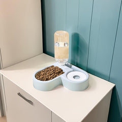 Automatic Cat Water Dispenser Cat Feeder Bowl 2 In 1 Plastic Anti Overturning