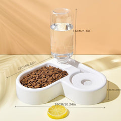 Automatic Cat Water Dispenser Cat Feeder Bowl 2 In 1 Plastic Anti Overturning