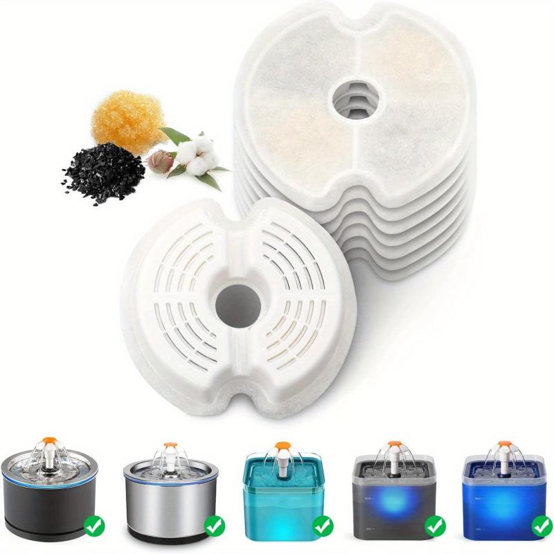 8 Pack Carbon Filters for Stainless Steel Pet Water Fountain