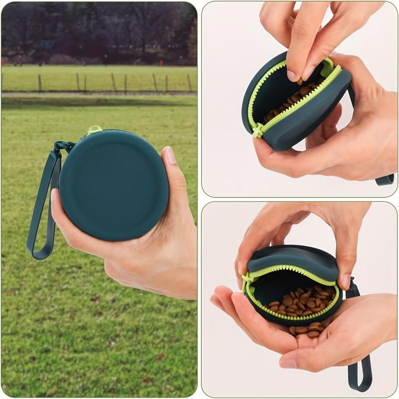Dog Treat Training Pouch Portable Food Bag Pack Silicone with Lanyard