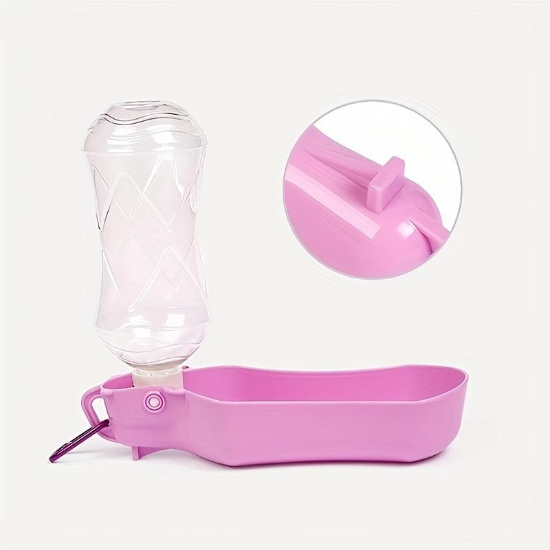 Portable Pet Water Bottle with Bowl & Carabiner