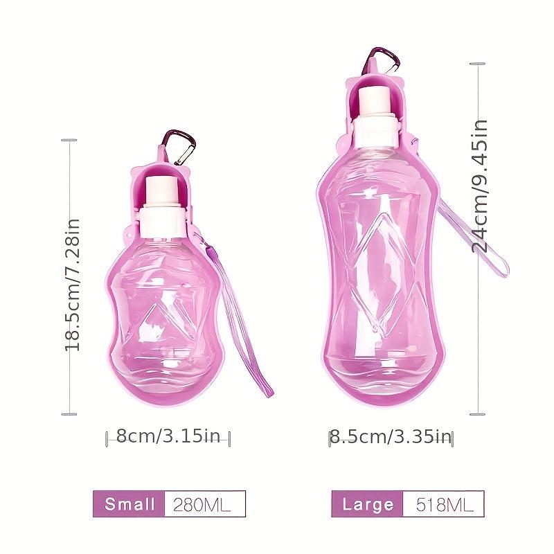 Portable Pet Water Bottle with Bowl & Carabiner