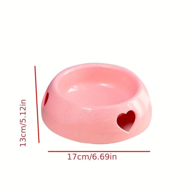 Pet Dog Food Feeder Love Heart Hollow Dog Feeding Bowl