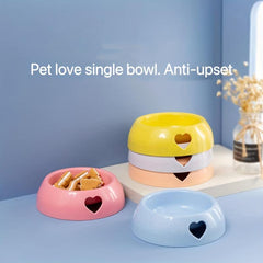 Pet Dog Food Feeder Love Heart Hollow Dog Feeding Bowl