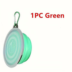 Portable Collapsible Dog Bowl with Cover - Silicone Travel Bowl with Carabiner