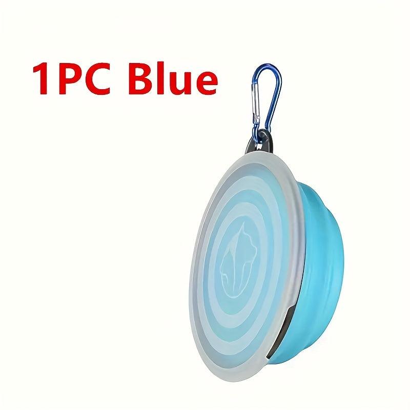 Portable Collapsible Dog Bowl with Cover - Silicone Travel Bowl with Carabiner