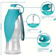 Portable Pet Water Bottle with Silicone Drinking Feeder