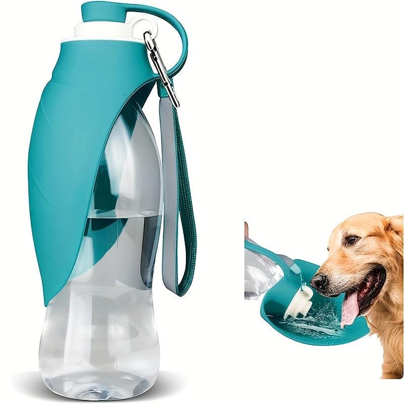Portable Pet Water Bottle with Silicone Drinking Feeder