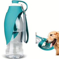 Portable Pet Water Bottle with Silicone Drinking Feeder