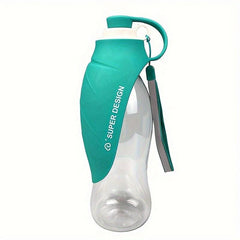 Portable Pet Water Bottle with Silicone Drinking Feeder