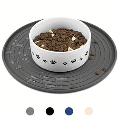 Round Silicone Pet Food Mat for Dogs and Cats