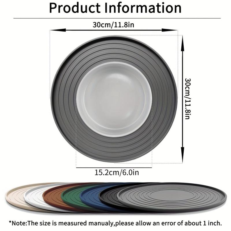 Round Silicone Pet Food Mat for Dogs and Cats