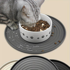 Round Silicone Pet Food Mat for Dogs and Cats