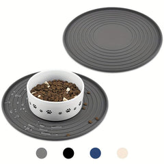Round Silicone Pet Food Mat for Dogs and Cats
