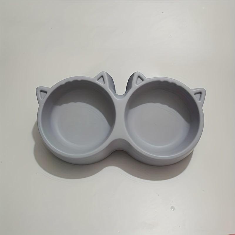 Cat Ear Double Bowl 2 in 1 Pet Feeding Supplies