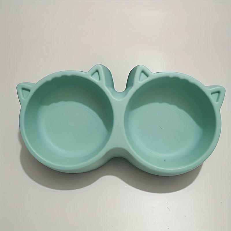 Cat Ear Double Bowl 2 in 1 Pet Feeding Supplies