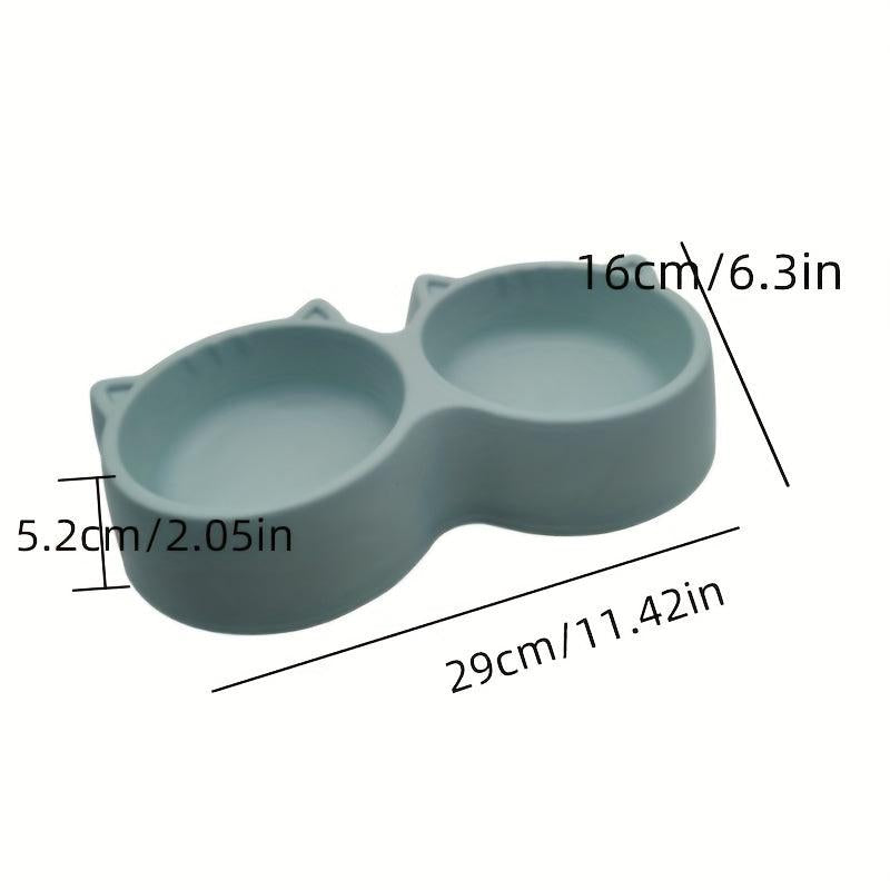 Cat Ear Double Bowl 2 in 1 Pet Feeding Supplies