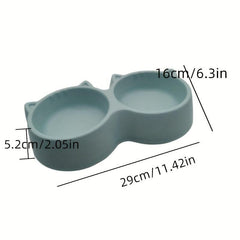 Cat Ear Double Bowl 2 in 1 Pet Feeding Supplies