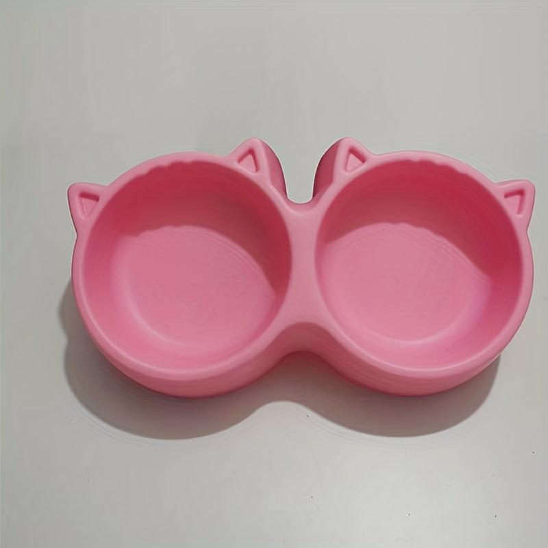Cat Ear Double Bowl 2 in 1 Pet Feeding Supplies