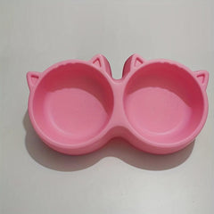 Cat Ear Double Bowl 2 in 1 Pet Feeding Supplies