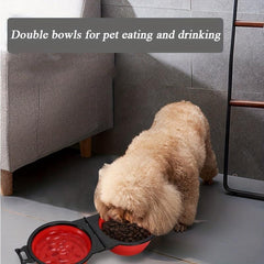 Collapsible Dog Travel Double Bowls 2 In 1
