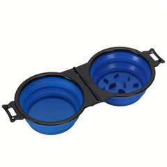 Collapsible Dog Travel Double Bowls 2 In 1