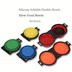 Collapsible Dog Travel Double Bowls 2 In 1