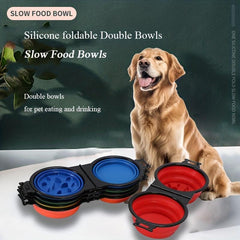 Collapsible Dog Travel Double Bowls 2 In 1
